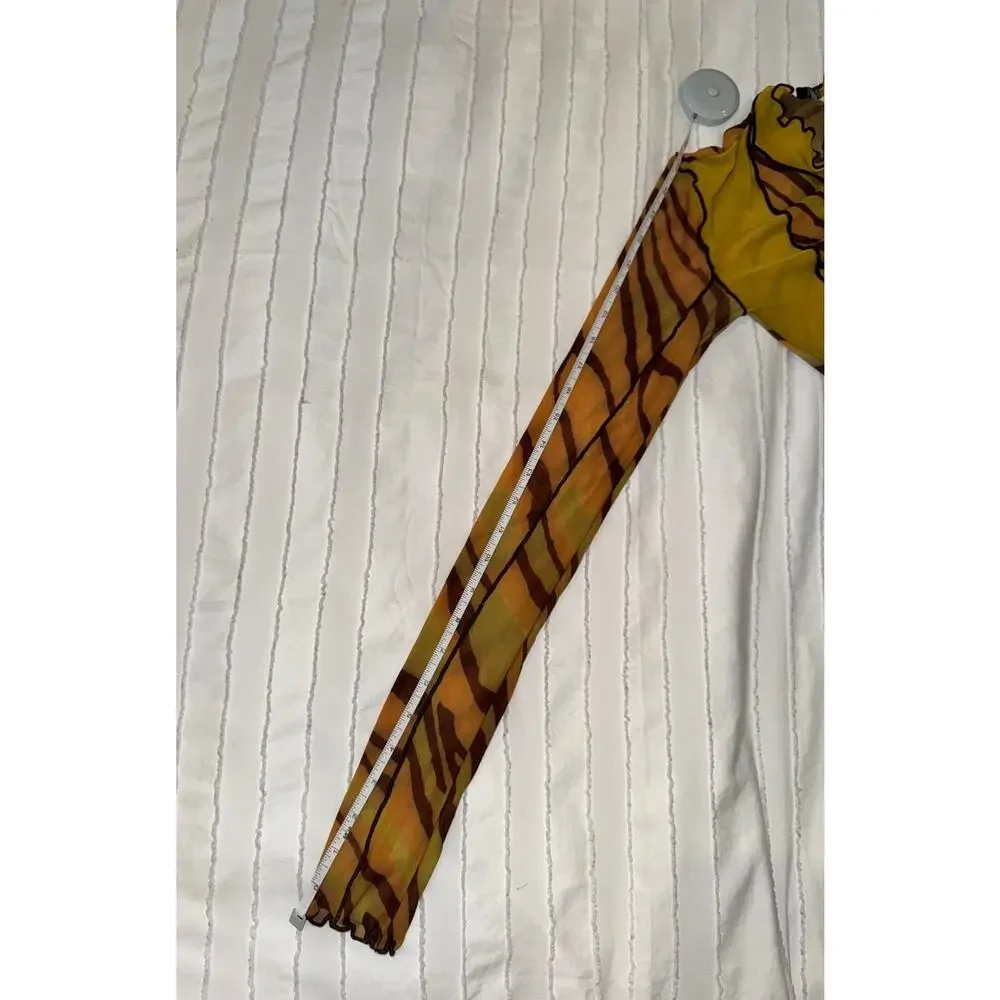 Urban Outfitters Y2K Sheer Mesh Top Women's Small Festival Indie Sleaze Rave EDC - Picture 8 of 16